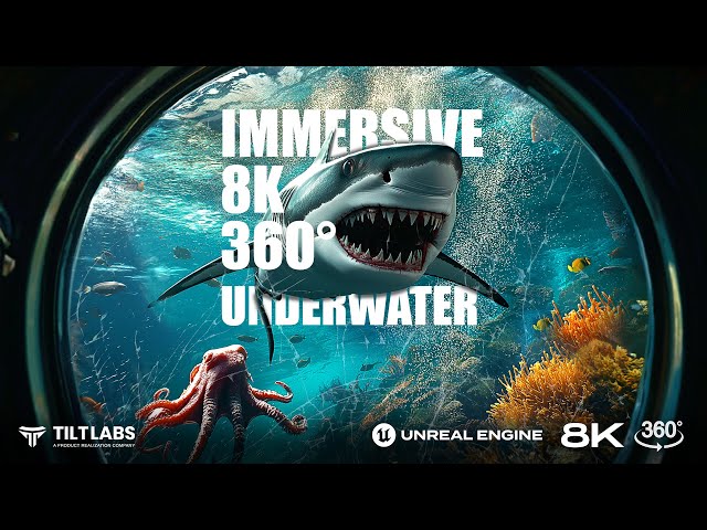 8K 360° Underwater Exploration: Dive into the Deep Blue┃360°video ┃Unreal Engine┃8K