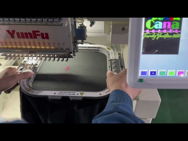 How to make T-shirt embroidery with YunFu 6 heads machine?#embroiderymachine #sewing #machine #diy