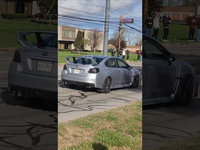 Loud Audi RS5 And Loud Subaru WRX STI Both Do a Heavy Acceleration Leaving a Car Show!