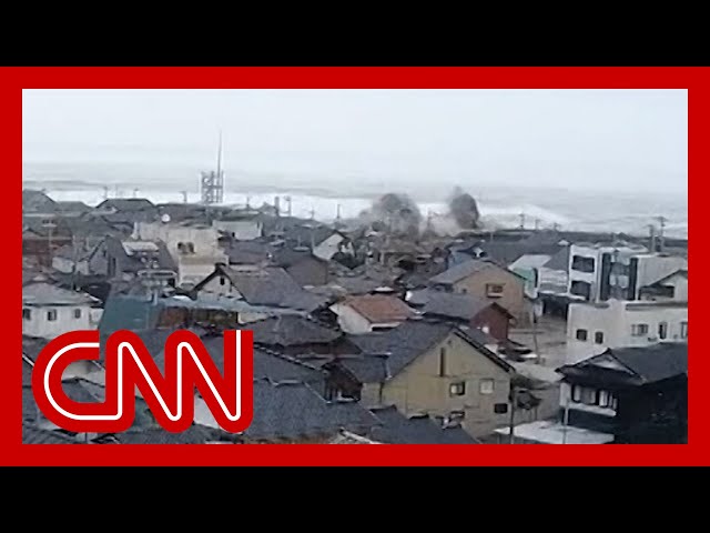 See massive waves after earthquake hits Japan