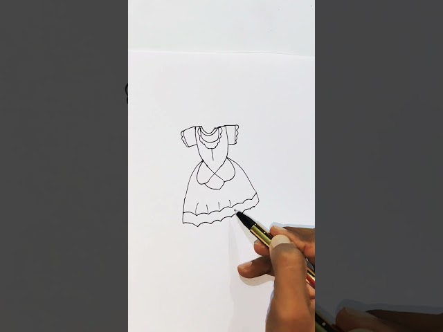 How to draw a dress 👗 can you draw?! #artwork #drawing #fashion #style #painting #artist