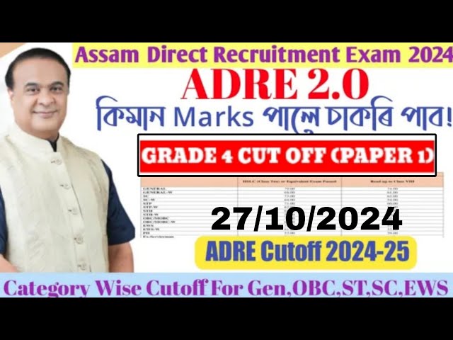 ADRE GRADE 4 CUT OFF কিমান যাব ll #adreupdate #adregrade4 #cuttoff #assamjob #news #foryoupage #view