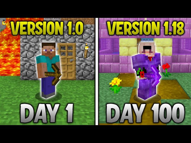 I Survived 100 Days In Every Version Of Minecraft...