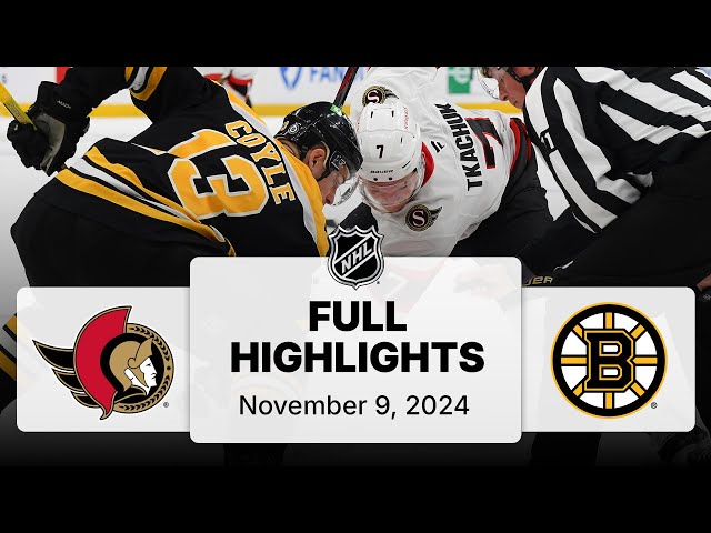 NHL Highlights | Senators vs. Bruins - November 9, 2024