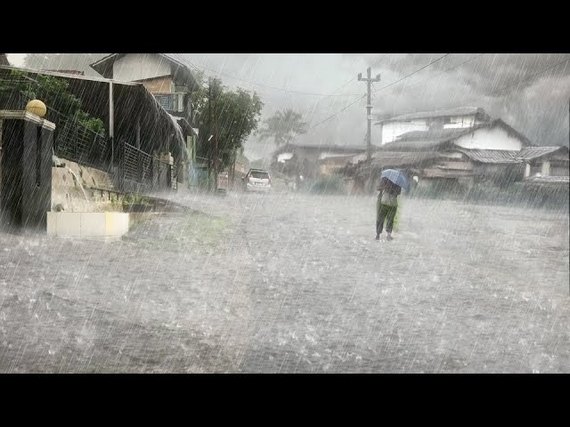 Walk in the rain of Great Thunder in the village Red soil - Very refreshing and soothing