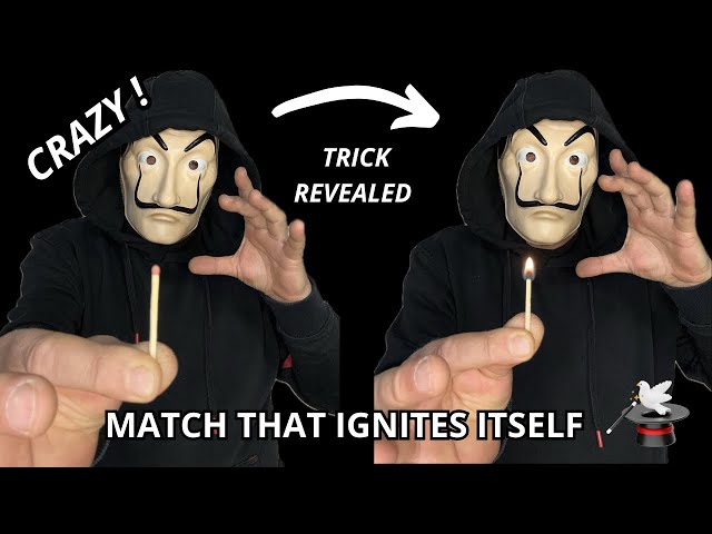 Crazy Trick Tutorial ! Match That Ignites Itself 🔥🎩🪄 #magic #tricks #trending #viral #tutorial