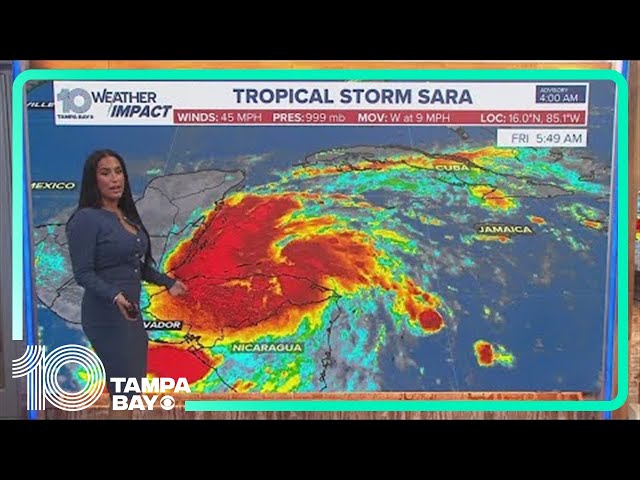 Tracking the Tropics: Tropical Storm Sara moving over portions of Honduras