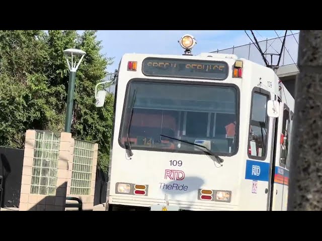 Rare Train Line! 2 RTD Trains Arriving & Departing Empower Field At Mile High Station!