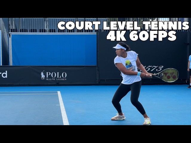 Naomi Osaka Court Level Side View Practice 2024 (4K 60FPS)