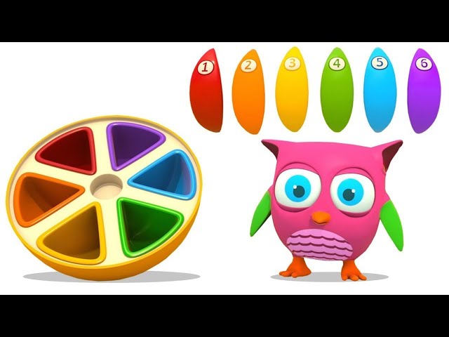 Learn colors and numbers for kids. Hop Hop the Owl cartoon. Educational toys for babies.