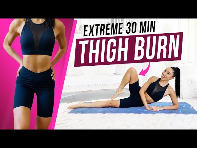 30 minute EXTREME Pilates Thigh Workout (No Equipment)...Your Legs will be SHAKING!