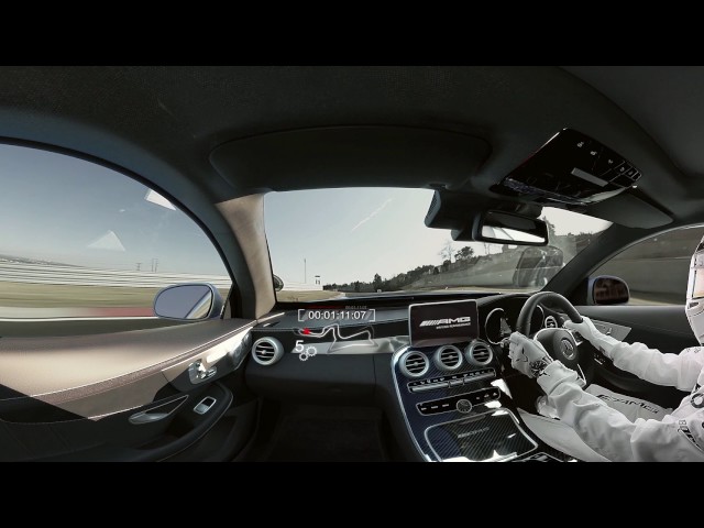 Lewis Hamilton drives the Mercedes-AMG C 63 S Coupé around the Kyalami circuit.