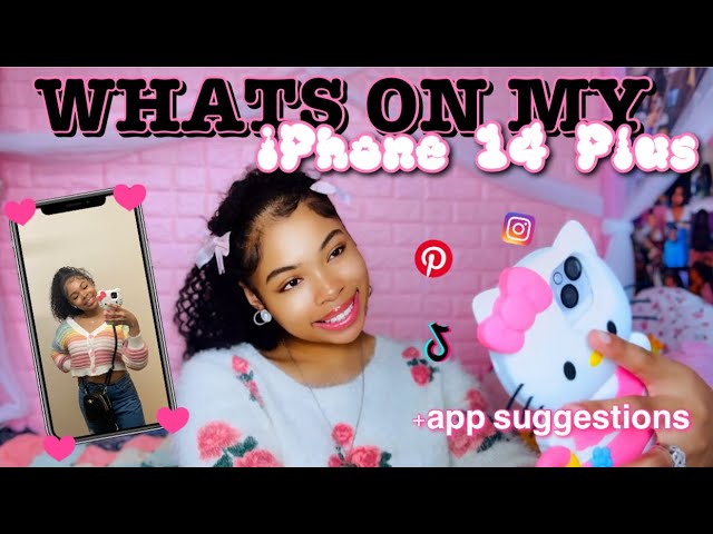 WHATS ON MY IPHONE 14 PLUS + APP SUGGESTIONS *cuties widgets ever!🎀