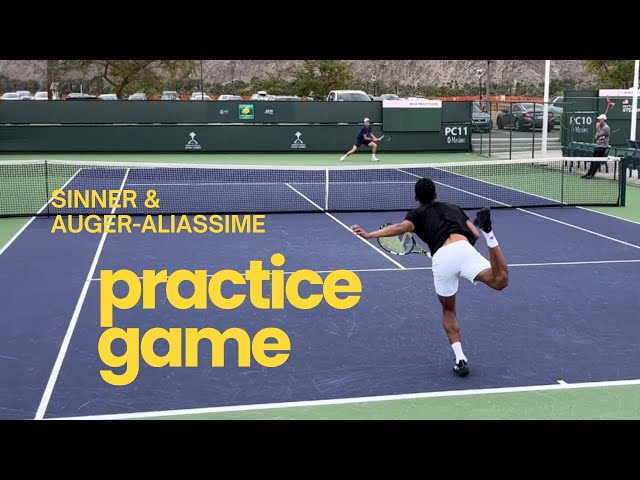 Practice between JANNIK Sinner and Felix Auger Aliassime 2023 BNP