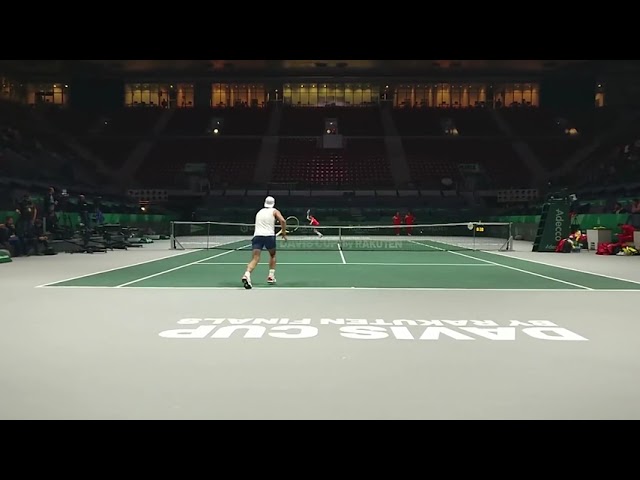 Rafael Nadal: great point in Slow Motion vs Bautista Agut (Court Level Match Practice)