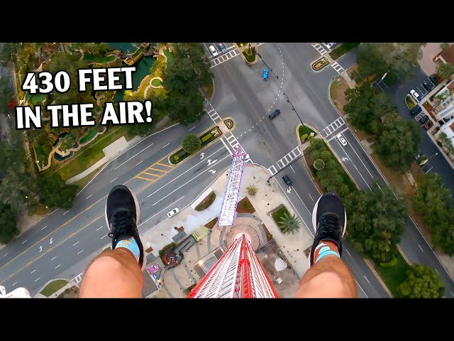 Riding the Worlds Tallest Drop Tower POV Orlando Free Fall