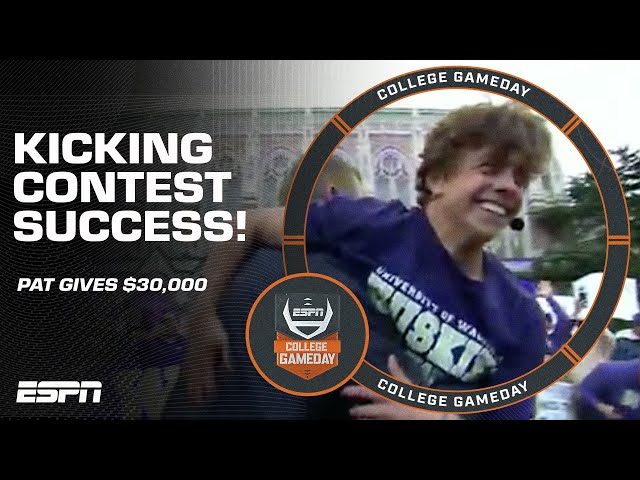 GameDay's FIRST KICKING CONTEST SUCCESS 🤩 Greyson STUNS Pat McAfee | College GameDay