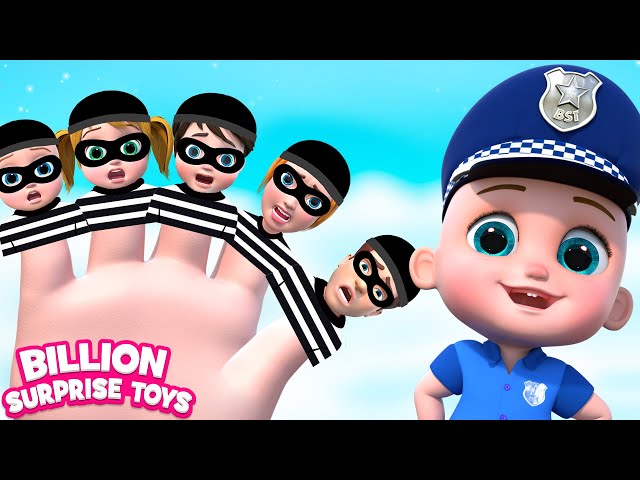 Finger Family Police Pretend Play Fun! Family Adventure Cartoons