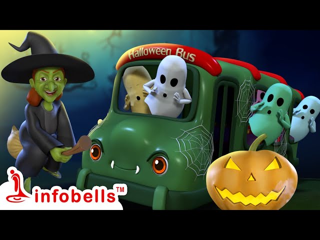 Wheels On The Bus Halloween Song | Telugu Rhymes for Children | Infobells #bussong #telugurhymes