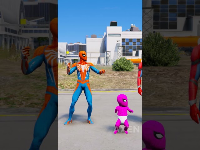 RANDOM SPIDE-RMAN VS HULK BABY BATTLE #gta5 #hulk