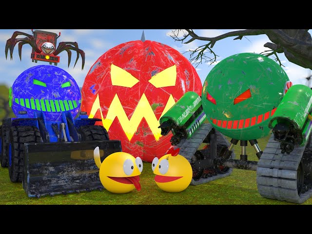 Pacman vs Monsters #5 Compilation (Front Loader, Combat Robot, Pumpkin Monster, Choo Choo Charles)