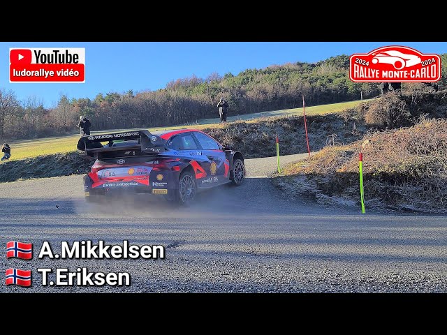 test rallye Monte-Carlo 2024 essai A.Mikkelsen / Hyundai i20 WRC / flat out / tout au câble