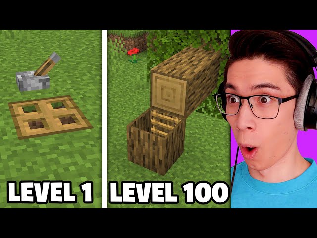 Testing Minecraft Secret Bases from Level 1 to Level 100