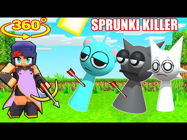 Aphmau Must Shoot Sprunki to Save Her Friends in Minecraft 360°!