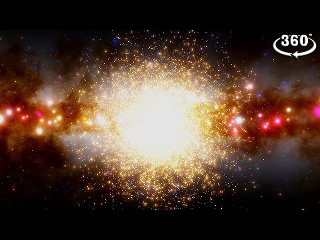 VR 360 Space travel through the centre of our galaxy to a globular star cluster and beyond for VR