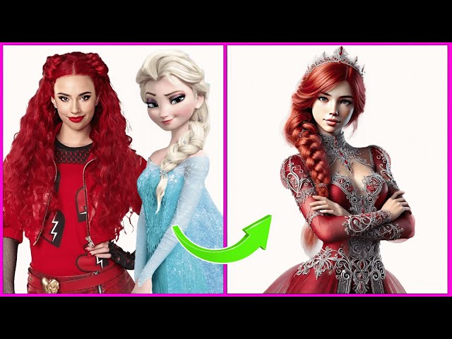 What Happens When You Combine Red and Elsa? |  Descendants vs Disney Princess and more