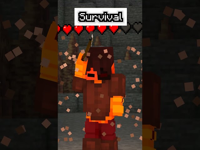 Minecraft Survival VS Hardcore Minecraft #shorts