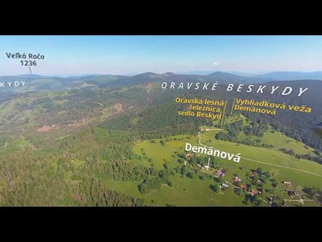 360° videomapa Biela Orava z neba, časť 4/7.  Zimný pól Slovenska Oravská Lesná