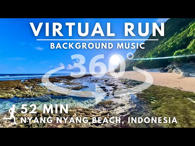 360° Virtual Running Video For Treadmill With Music on Nyang Nyang Beach #Bali #Indonesia #360