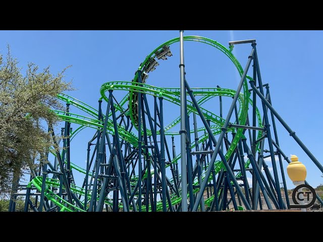 (4K) Poltergeist - Six Flags Fiesta Texas Roller Coaster Off-Ride 2022