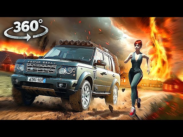 VR 360 FIRE TORNADO SURVIVAL WITH GIRLFRIEND 2 - Escape the fire Storm VIRTUAL REALITY 4K