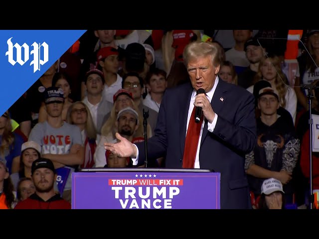 Trump complains about microphone issues at rally