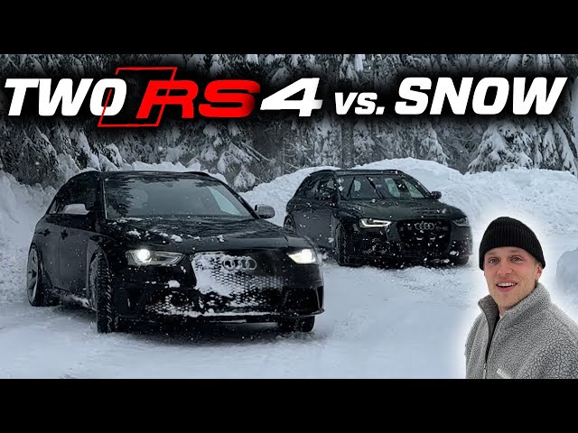 WINTERTIME = QUATTROTIME - 2x AUDI RS4 WINTERBEATER TANDEM DRIFTS & RS6 BREAKS GEARBOX