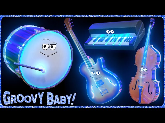 "Synthwave!" – Baby Sensory Music Video – Dazzling Animated Instruments Play Energizing Music