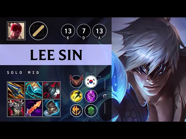 Lee Sin Mid vs LeBlanc: Killing spree - KR Grandmaster Patch 14.22