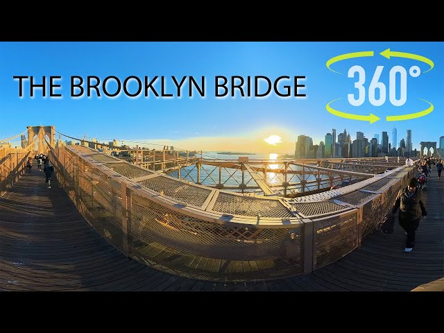 THE BROOKLYN BRIDGE NEW YORK CITY WALKING  - 360° NYC WALK - 360 CAMERA WALKING VIRTUAL TOUR 8K VR