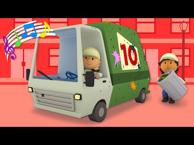 10 Little Garbage Trucks | Carl's Car Wash Kids Song