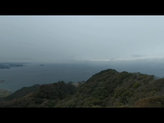 【180° 3D VR】(Virtual Travel Series) Viewing Minami-Boso Peninsula from Nokogiriyama observation deck