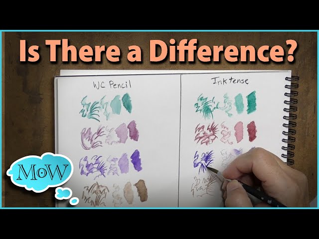 Comparing Inktense Pencils with Standard Watercolor Pencils.