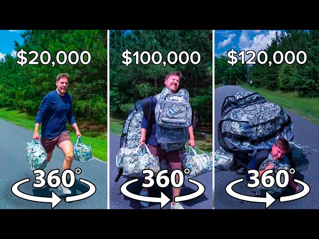 360° VR MrBeast Sprinting with More and More Money