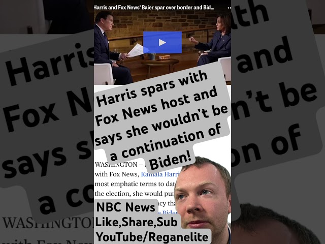 Harris spars with Fox News host and says she wouldn’t be a continuation of Biden! #worldnews #news